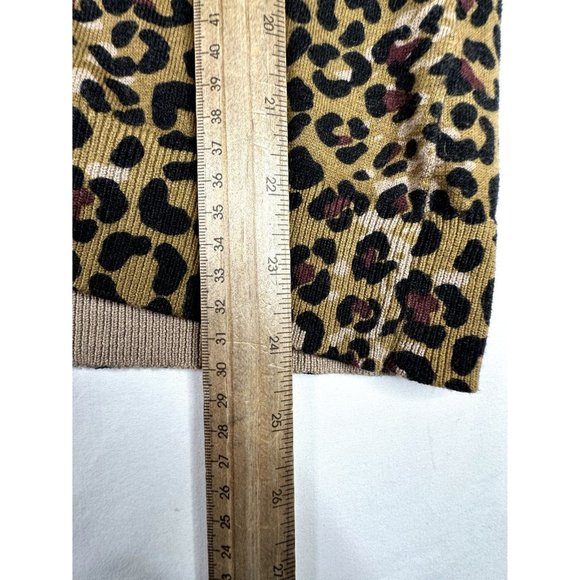Talbots Wool Blend Animal Leopard Print Button Cardigan‎ size Medium Tan/Brown - Picture 6 of 6